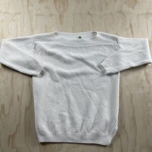 Lauren Ralph Lauren Sweater Womens Small White Boat Neck 3/4 Sleeve Pullover